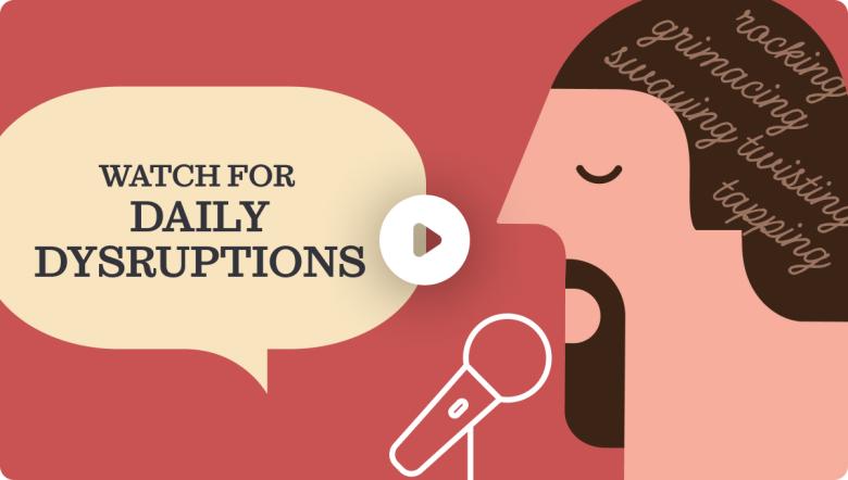 Video cover, click to see how dyskinesia can interfere with daily life.