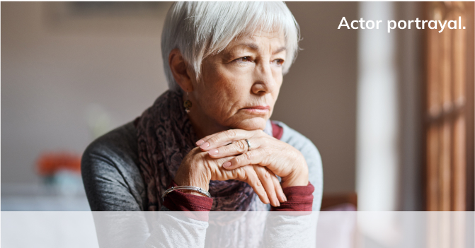 Woman appearing depressed.